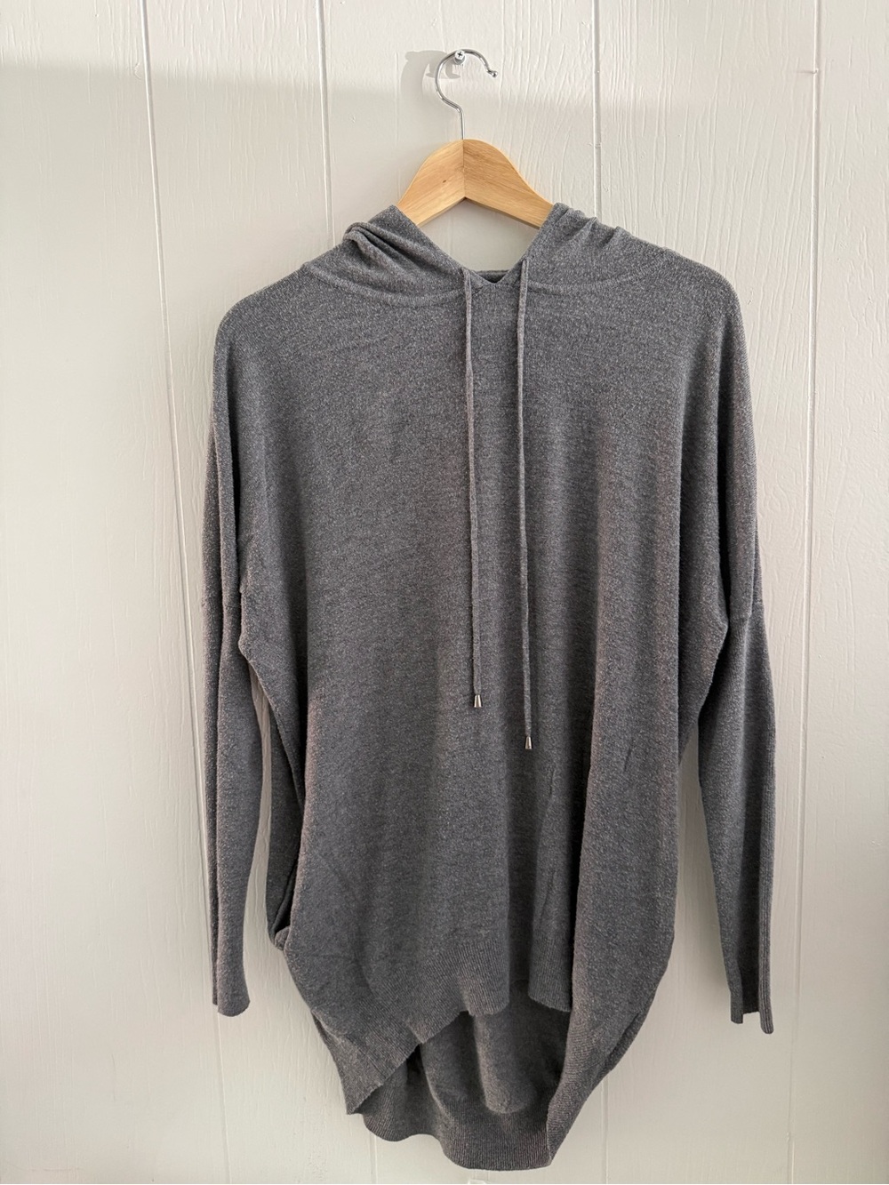 Women's Gray Lightweight Hooded Pullover Sweatshirt